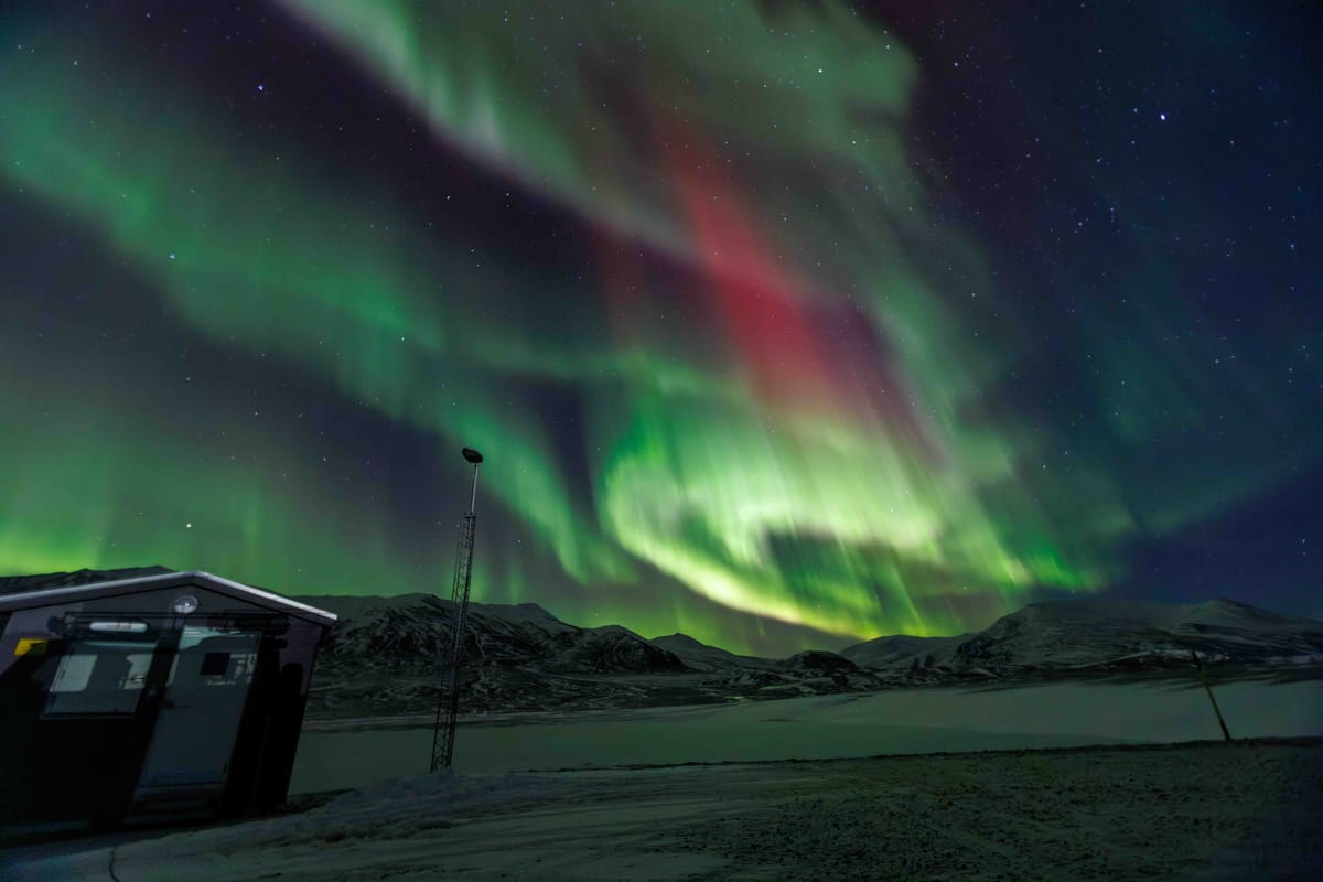 Aurora over mountains