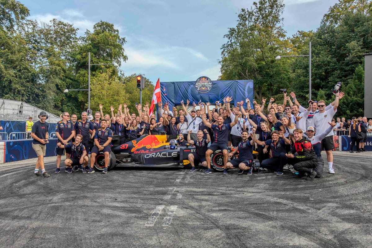 Red Bull F1 with crowd
